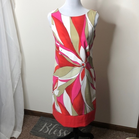 AB Studio Dresses & Skirts - AB studio women’s red &pink floral sleeveless dress size 4